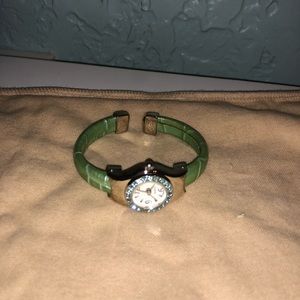 Green wrist watch